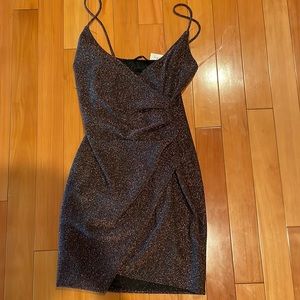 NWT Metallic Asymmetric Dress